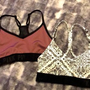2 Victorias secret pink sports bra XS